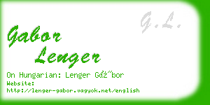 gabor lenger business card